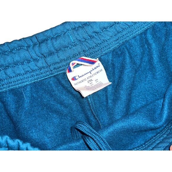 Champion Power Blend Jogger Style Sweat Pants Sz XXL Unisex Mens Teal Blue - Picture 4 of 10